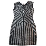 Art Deco Sequin‎ Sheath Dress Black Silver Geometric Party Cocktail Evening Photo 1