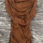 Naked Wardrobe  Brown Ruched Dress Size M Photo 0