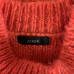 J Crew Wool Knit Sweater Coral Chunky Cable Knit Floral Cozy Warm XS Orange Photo 2