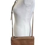 Matt & Nat Brown Vegan Leather Crossbody Front Middle Two Zipper Compartments Photo 0