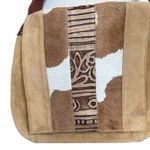 Claudia Firenze Suede Leather Crossbody Bag Purse Cowhide Tan Brown Italy Photo 5