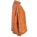 Mod’s Mahal Indian Cotton Block Print Retro 70s Button Down Shirt Size Large Orange Photo 1