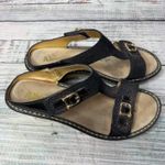 Alegria Lara Black Textured Strap Wedge Sandals – Size 39 US 9 Photo 1