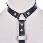 Women Black Leather Waist Strap Belt Photo 1
