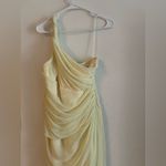 ASOS DESIGN Women’s One Shoulder Yellow Draped Maxi Dress Size 12 NWT Photo 7