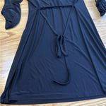 Anne Klein Classic Midi Shirtdress 1/2 Zip Business Women's Size 10 Black Photo 5