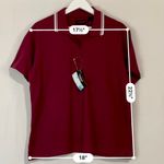 Ultra Club Women’s Whisper Pique Button Short Sleeve Maroon & White NWT Purple Size M Photo 6