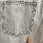 ZARA High Rise Wide Leg Factory Distressed Light Wash Denim Jeans Size 8 *Flawed Photo 8