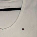 Tommy Hilfiger Thick White Cotton V-Neck T Shirt Short Sleeves Large Photo 1
