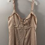 American Eagle  Women Beige Plaid Mini dress size L‎ Photo 1