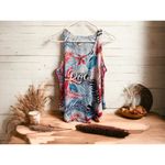 Roatan Honduras Tropical Print Palm Tree Tank Size Medium Pink Photo 6