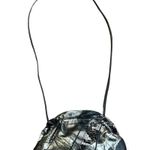 Vintage 80s Clemente Black & Silver Metallic Snakeskin Leathe Purse Clutch, RARE Photo 1