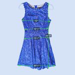 Jodi Kristopher  Lace Fit & Flare Mini Dress Small Blue Coquette Retro Cocktail Photo 8