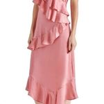 Steve Madden Christina Ruffle Satin Midi Dress sz L NWT Photo 3