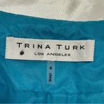 Trina Turk  Ruffle Mini Dress Tiered V Neck Blue Size 4 Party Y2K Vintage Mermaid Photo 5