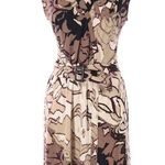 Dana Buchman earth tone belted dress size large NWOT Photo 0