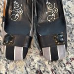 Tibi  black and tan silk and leather made in Italy unique block heel shoes (orig price $325) Photo 1