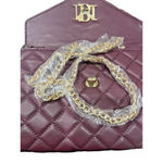 Badgley Mischka  Crossbody Bag Diamond Quilt Convertible Vegan Leather Plum Photo 2