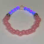 Kandi Swiftie glow in the dark festival concert bracelet RAVE BABY, OOAK Pink Photo 4