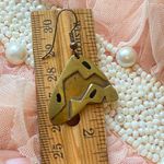 Vintage Taxco Mexico Brass Earrings Geometric Modernist Aztec Style Western Gold Photo 2