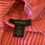 Halogen  Pleated flowy long sleeve BLOUSE coral pink high neck top M Photo 9