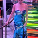 Cache Y2K Blue Strapless Mermaid Dress Size 2 VINTAGE Photo 0