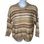 American Eagle  Oversized Striped Chunky Knit Sweater Crewneck Size Small Photo 1