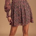 Lulus Floral Forever Green and Pink Floral Print Smocked Skater Dress Photo 0
