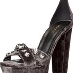 Nine West  RHINESTONES Callisto Platform Velvet Dress Sandal Gray/Silver 8.5 NEW Photo 0