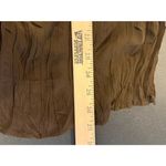 Newport News  Womens 18 Brown Sheer Velvet Pockets Trim Blouse Button Front Silk Photo 8