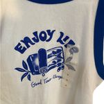 Old Navy New Blue and White Fisherman Aesthetic Graphic Tank Top coastal ontrend Photo 1