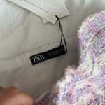 ZARA pink purple sweetheart zip up cropped corset top S Photo 7