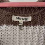 Miracle USA Color block Frayed Hem Stripped Knit Sweater Photo 2