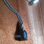 Ceylon Color Quartz and Blue Simulated Diamond Stainless Steel Pendant Necklace Photo 3