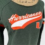Champion  Miami Hurricanes Slim Fit Vintage Sweatshirt Trimmed Collar Green‎ Y2K Photo 6