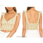 LNA Revolve Yellow Eyelet Floral Maggie Cropped Top Photo 1