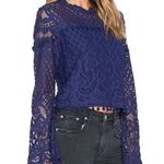 Tularosa Holly Top Blue Lace Pom Pom Photo 0