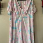BP NWT B.P Lightweight Short Sleeve Crepe Pink/Blue Painted Camo Dress Size XL Photo 1