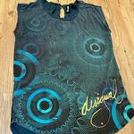 Desigual Blue Sleeveless Design Tank Top Photo 1