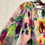 Esprit NWOT  Collection Patterned Pleated Mini Dress Multicolor Sz 8 Long sleeve Photo 8