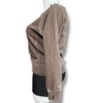 Old Navy Womens Y2K Sweatshirt Wide Boat Neck Graphic Print Banded Hem Brown Lar Photo 4