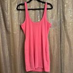 PINK - Victoria's Secret  Bright Neon Pink Tank Stretch Bodycon Mini Dress Large Photo 1