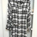 Lucky Brand | Black & White Toni Belted Plaid Button Down Shirt Dress Size M Photo 0