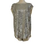 Free People  Shine Time Live Gold Silver Sequin Sleeveless Tunic Top Size XS NEW Photo 4