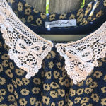 Ultra Pink  FLORAL COLLARED COTTAGECORE PEASANT MINI DRESS Photo 3