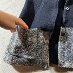 Angel of the North Navy Blue Grey 100% Wool Shawl Sweater Vest Jacket Small EUC Gray Photo 1