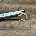 Chico's Chico’s Brown Leather Adjustable Brass Horseshoe Buckle Belt‎ M/L Photo 6