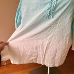 Chico's Chico’s Ombre Tunic Top White Aqua Sz 2 EUC Ruffle Resort Wear Coastal Cruise Photo 10