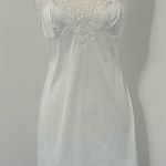 Vintage Sears White Short Slip Dress Lace Sz 34 Photo 0