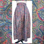 London Fog Vintage 90s Multicolor Paisley Rayon Midi Skirt 14 Photo 2